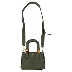 Used Fendi Moon Grey Leather Mini Forever Handbag 