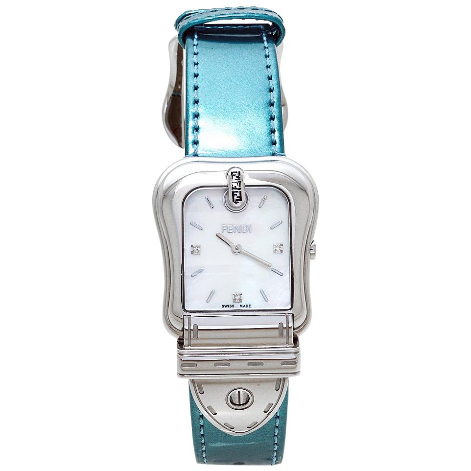 Fendi MOP Stainless Steel Diamonds B.Fendi 3800G Women's Wristwatch 33 mm