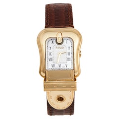 Used Fendi Mother of Pearl Gold Plated B.Fendi 3800L Women's Wristwatch 23 mm