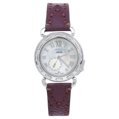 Montre-bracelet Selleria 8100M pour femme Fendi en cuir de nacre et acier inoxydable 