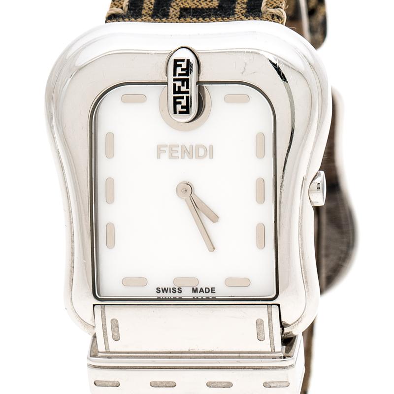 Contemporary Fendi Mother of Pearl Stainless Steel B.Fendi 3800G Women's Wristwatch 33 mm