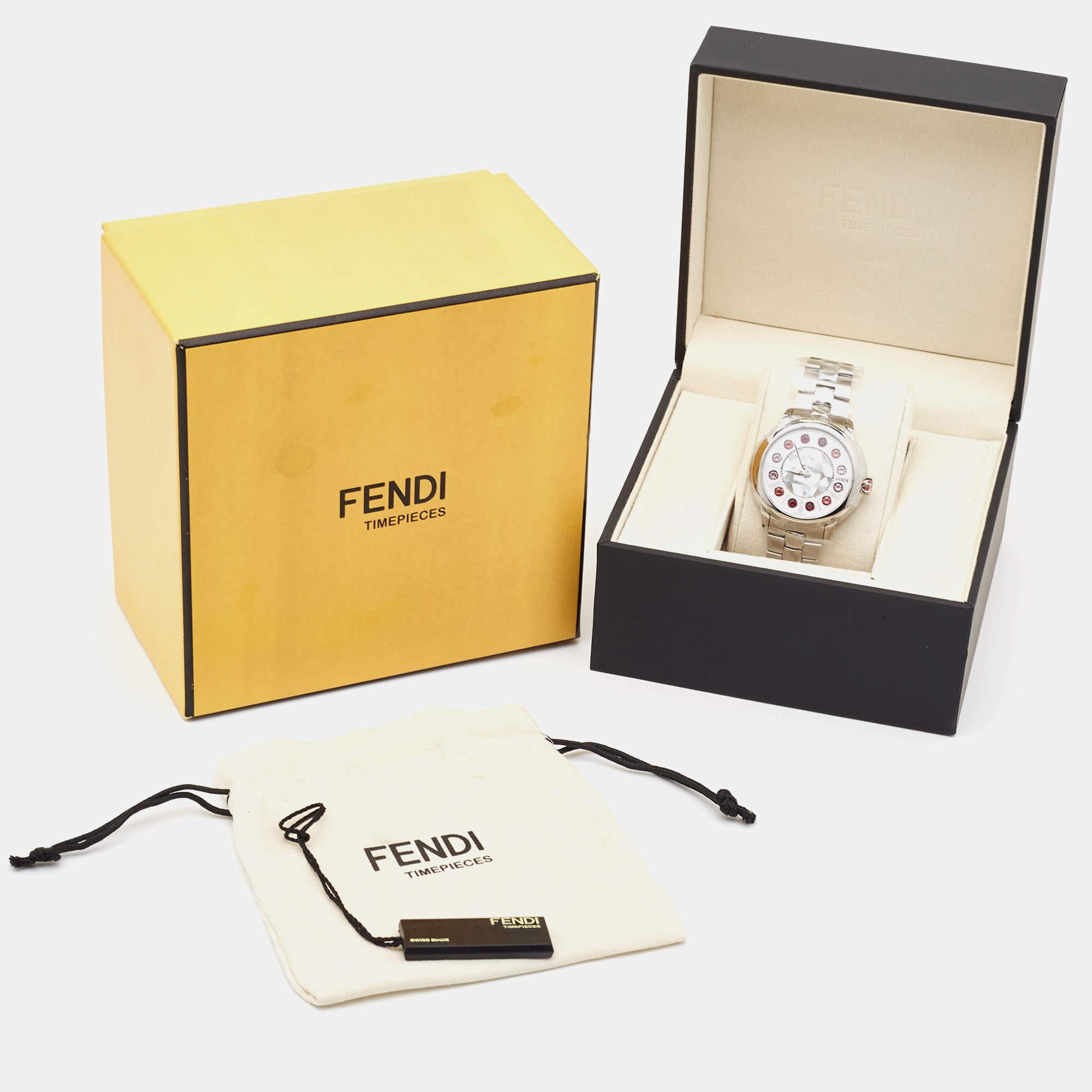 Fendi Mother Of Pearl Stainless Steel IShine 12100M Women's Wristwatch 38 mm 7