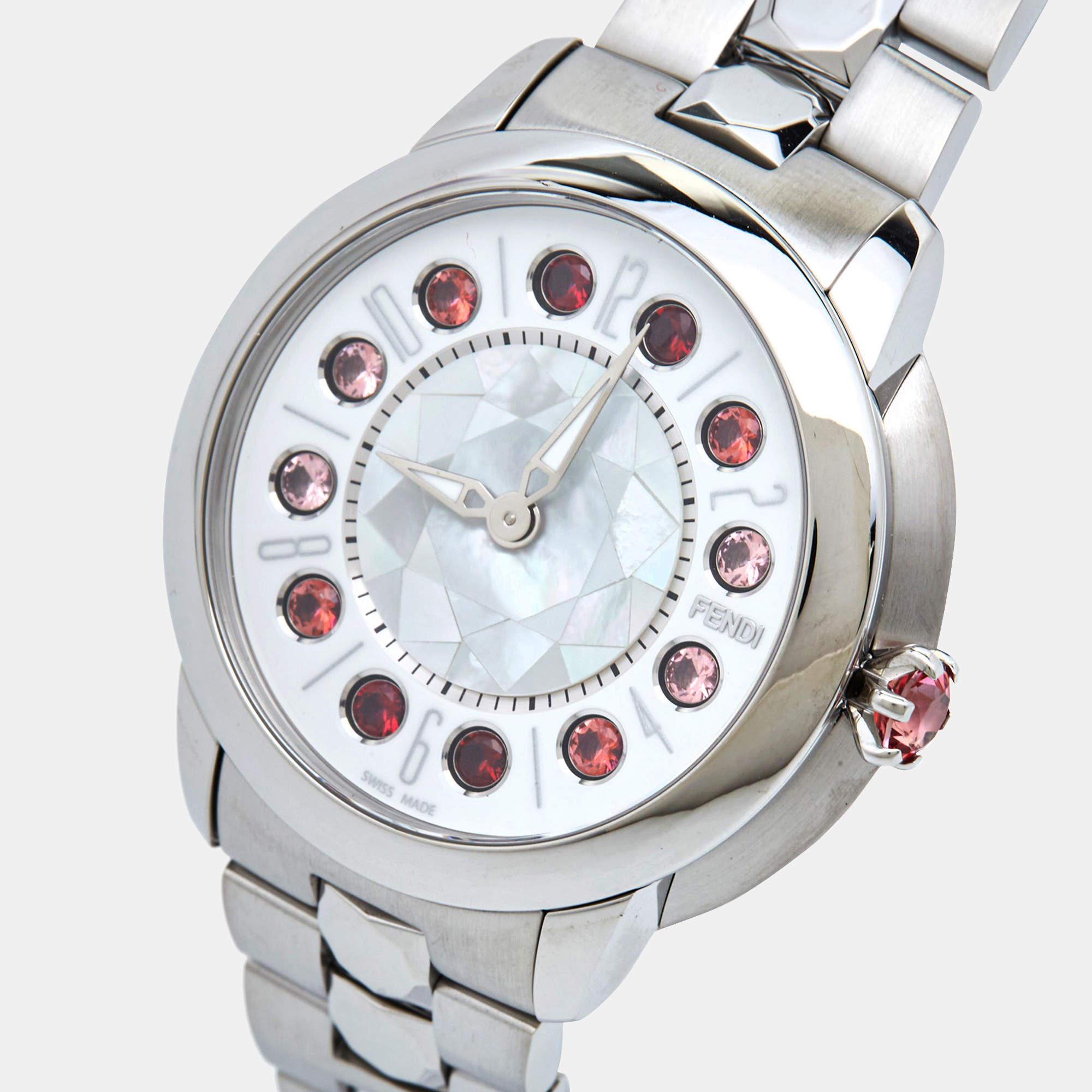 Fendi Mother Of Pearl Stainless Steel IShine 12100M Women's Wristwatch 38 mm 5