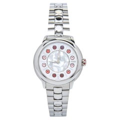 Fendi Montre-bracelet pour femme IShine 12100M en acier inoxydable et nacre 38 mm