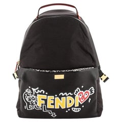 Fendi Mr. Doodle Rucksack Limited Edition Geprägtes Leder und Nylon