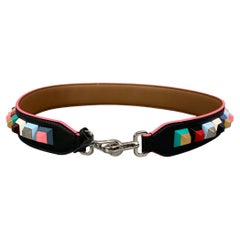 FENDI Multi-Color Studded Leather Handbag Strap