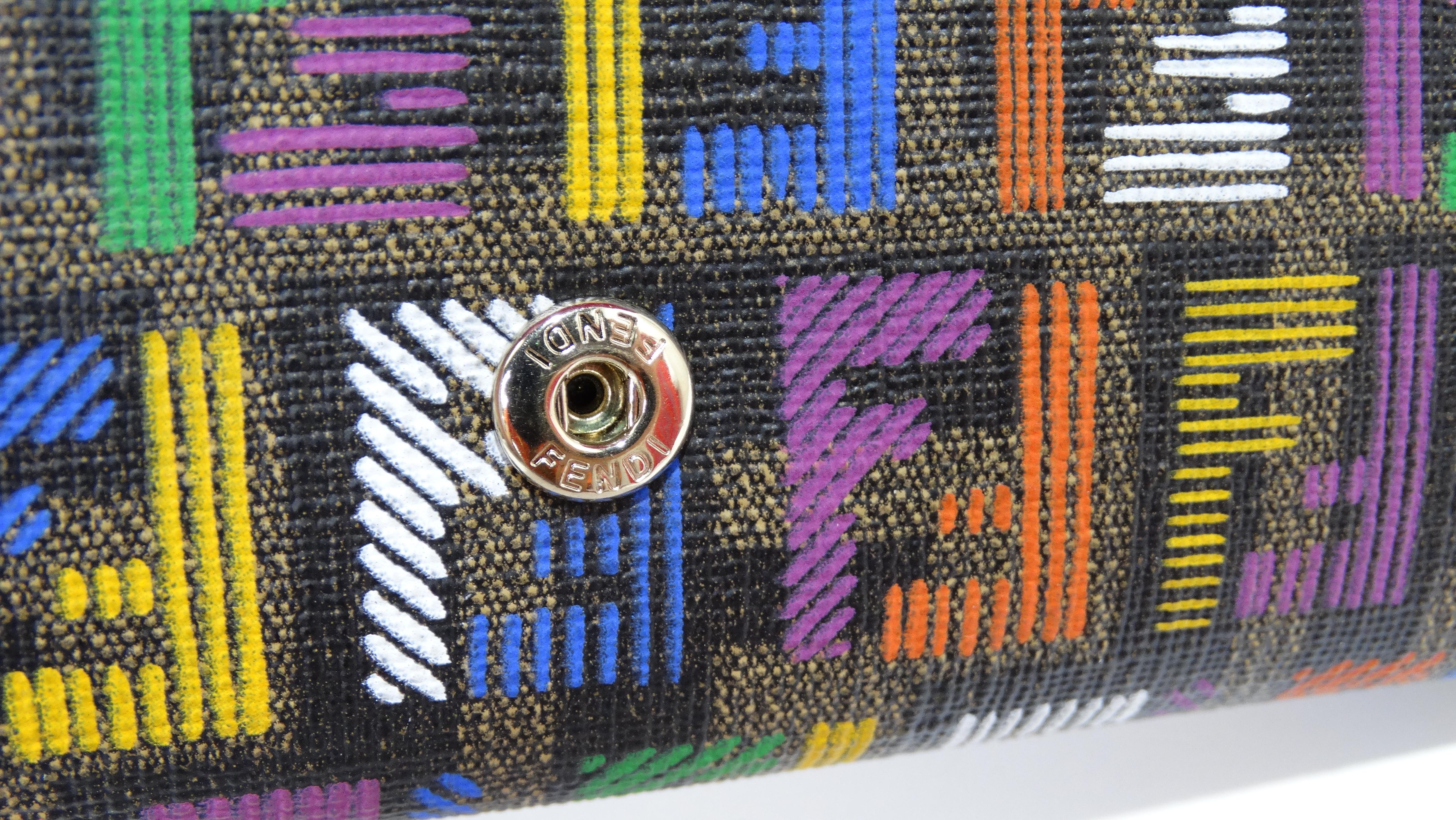 Fendi Multi Colored Zucchino Continental Flap Wallet  In Excellent Condition In Scottsdale, AZ