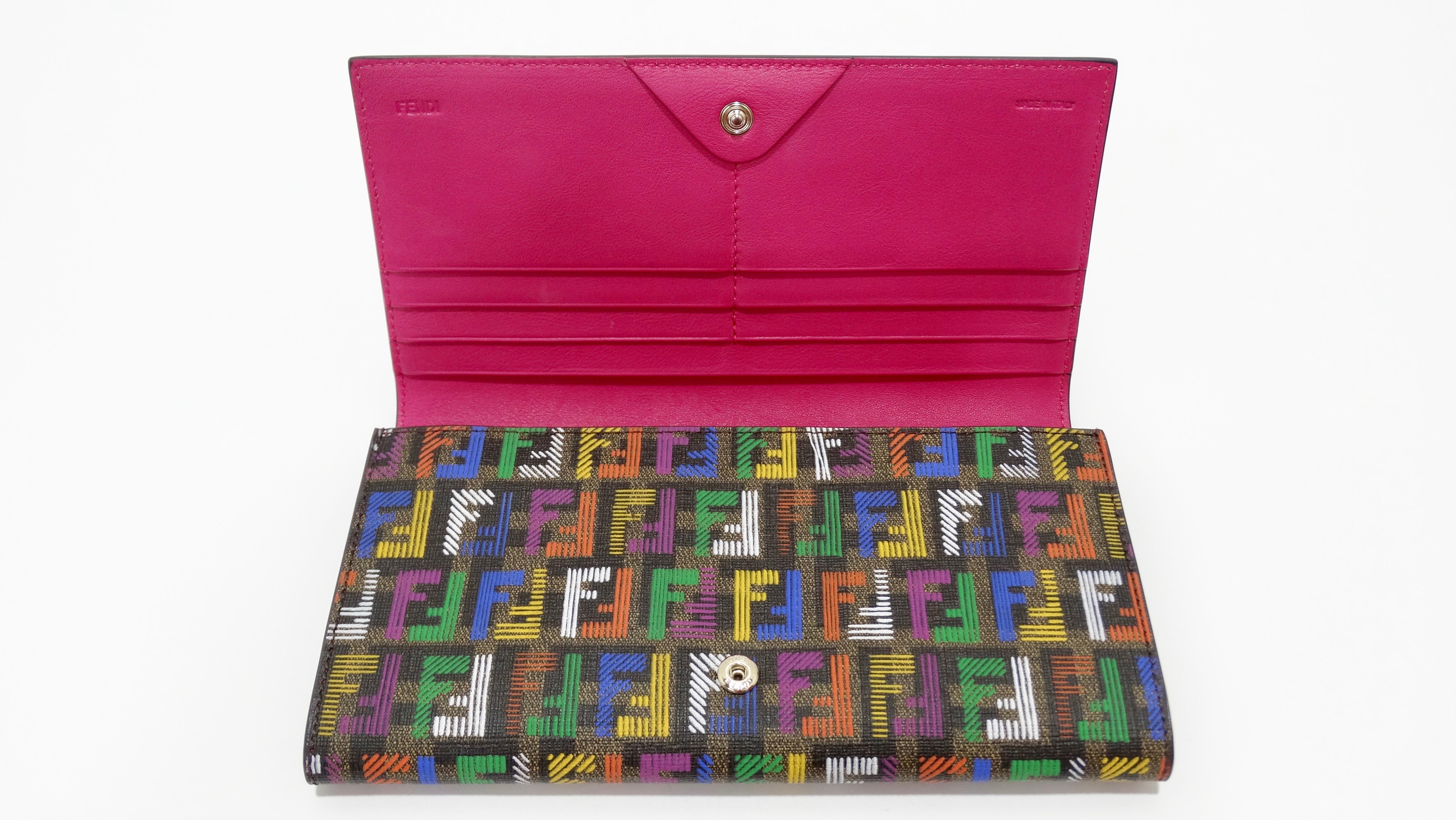 Women's or Men's Fendi Multi Colored Zucchino Continental Flap Wallet 