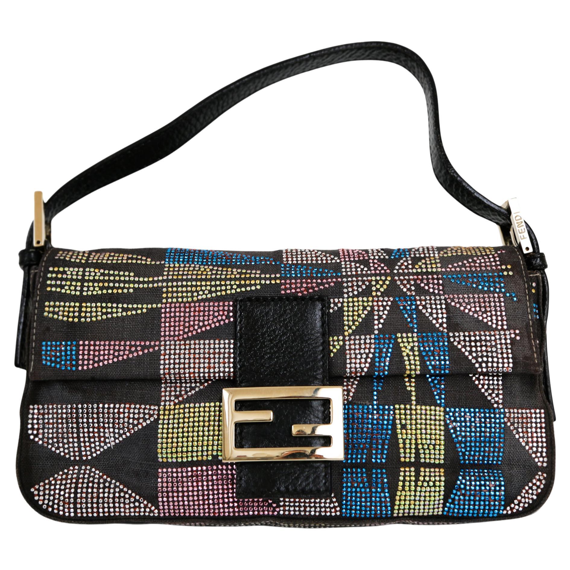 Fendi Multi Glitter Baguette Handbag For Sale