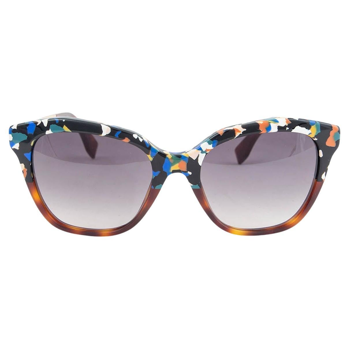 FENDI multi Terazzo & brown Tortoise Sunglasses FF0089/S For Sale