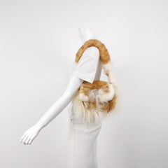 Fendi Multicolor Brown Fur FF Logo Flap Shoulder Bag