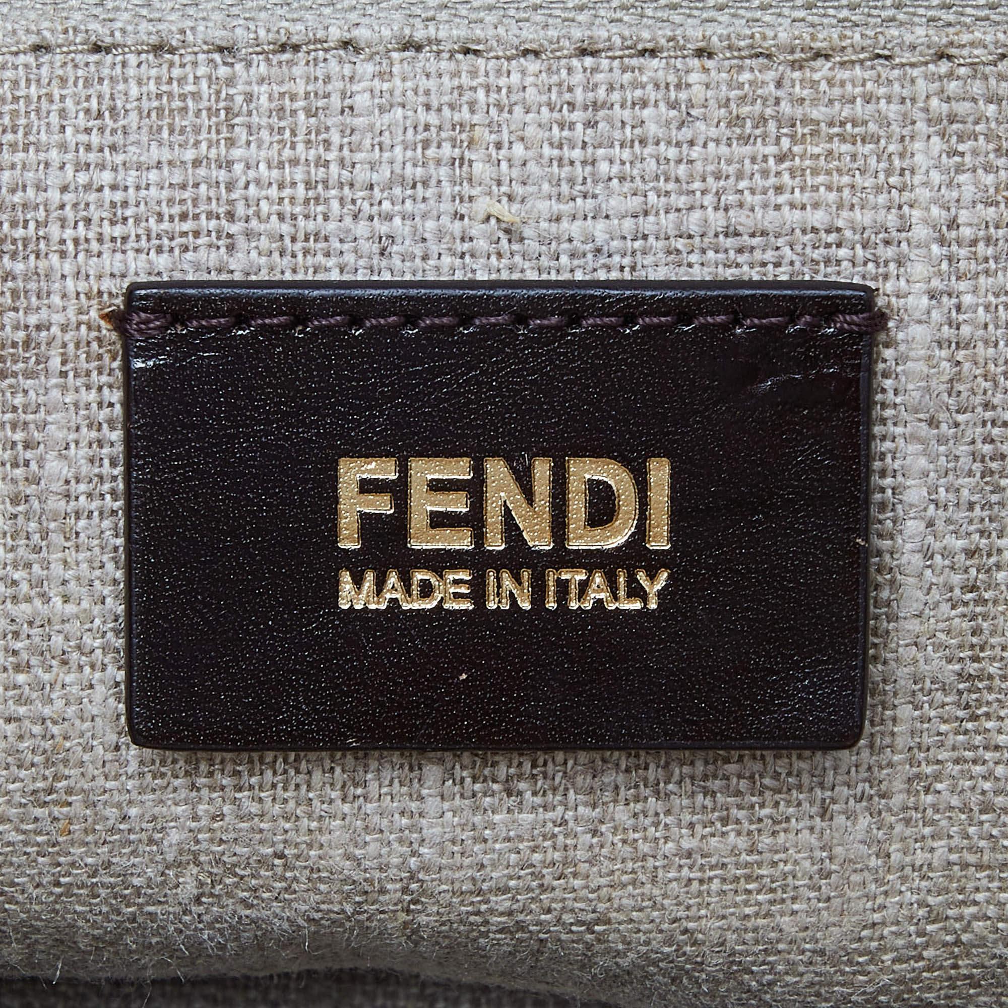 Fendi Multicolor Canvas and Leather Silvana Top Handle Bag 3