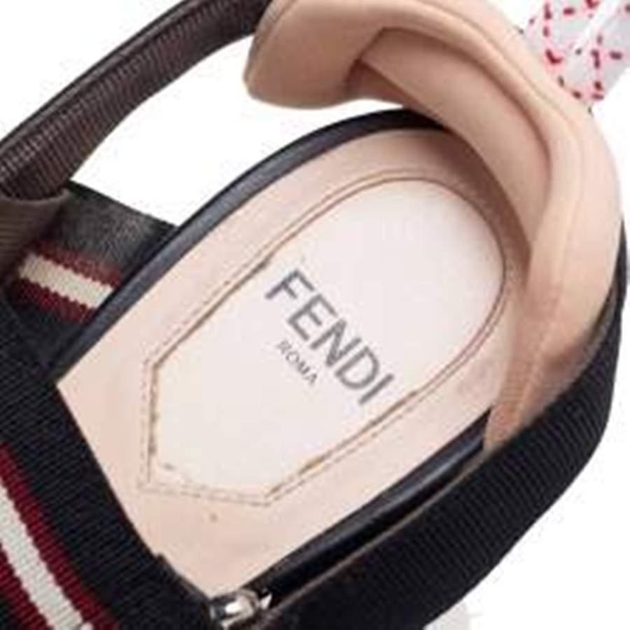 Women's Fendi Multicolor Canvas Colibri Slingback Sandals Size 36