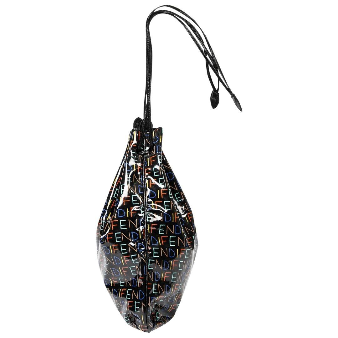 Black Fendi Multicolor Drawstring Bag For Sale