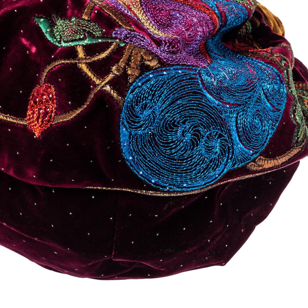 Women's Fendi Multicolor Embroidered Squirrel Velvet Spy Bag