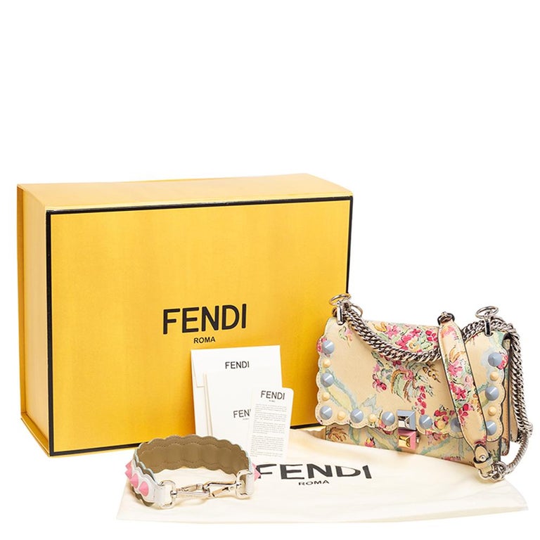 Fendi Multicolor Floral Print Leather Small Kan I Shoulder Bag For Sale ...
