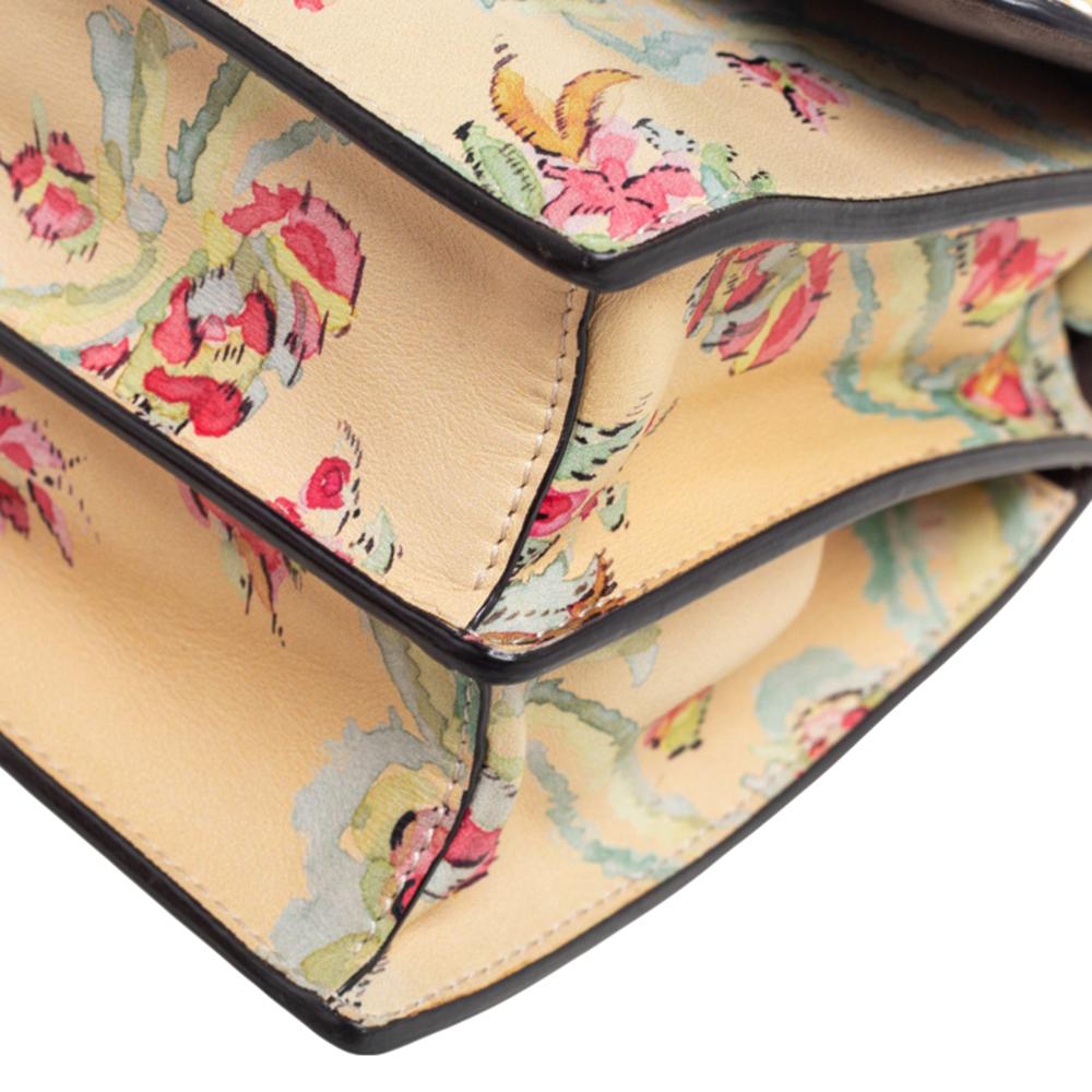 Fendi Multicolor Floral Print Leather Small Kan I Shoulder Bag 1