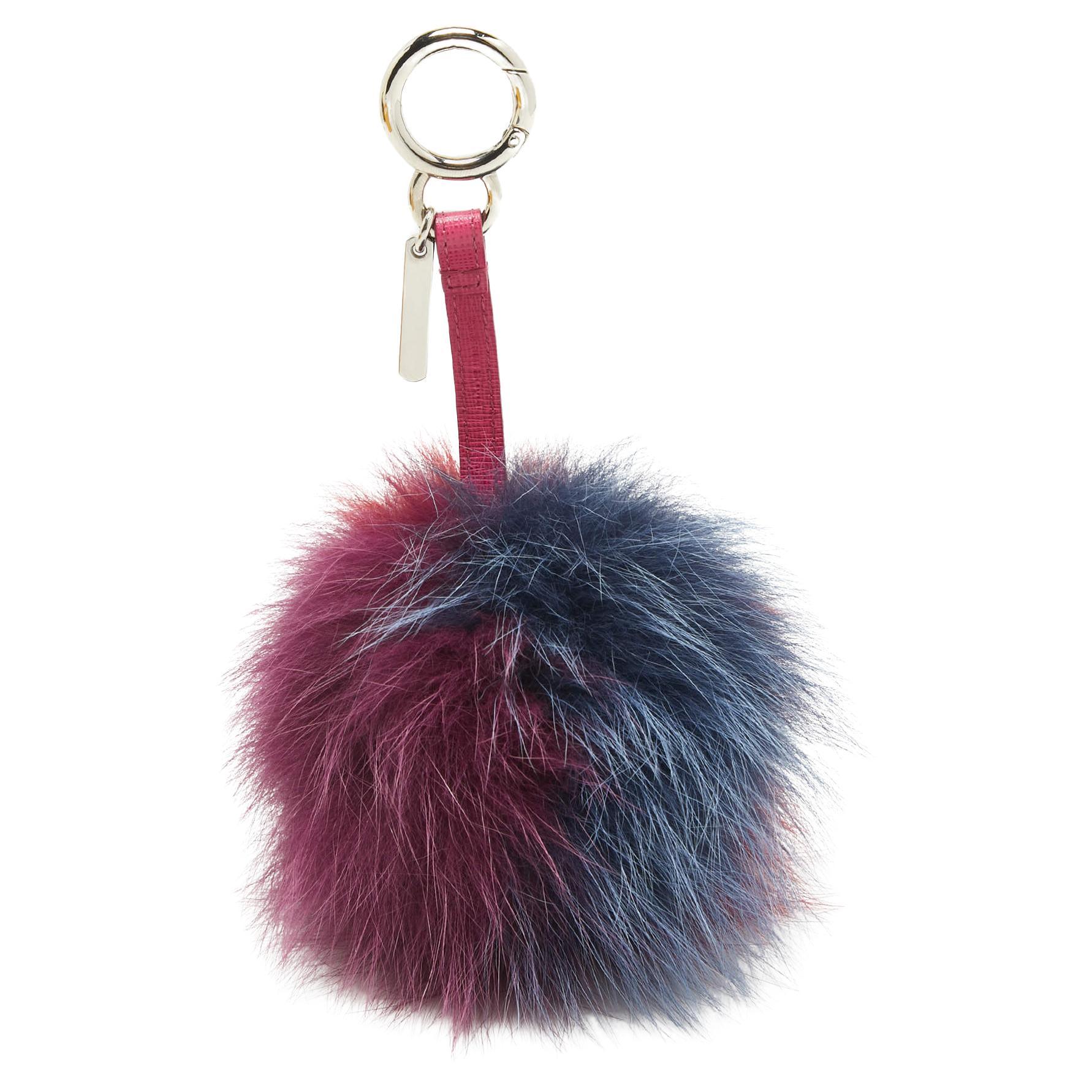 Fendi Multicolor Fox Fur Pom Pom Bag Charm For Sale