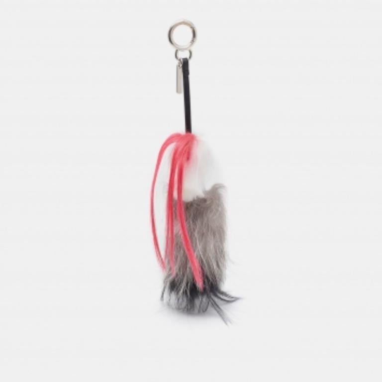 Fendi - Charme du sac Karlito en fourrure de renard et de vison multicolore Bon état - En vente à Dubai, Al Qouz 2