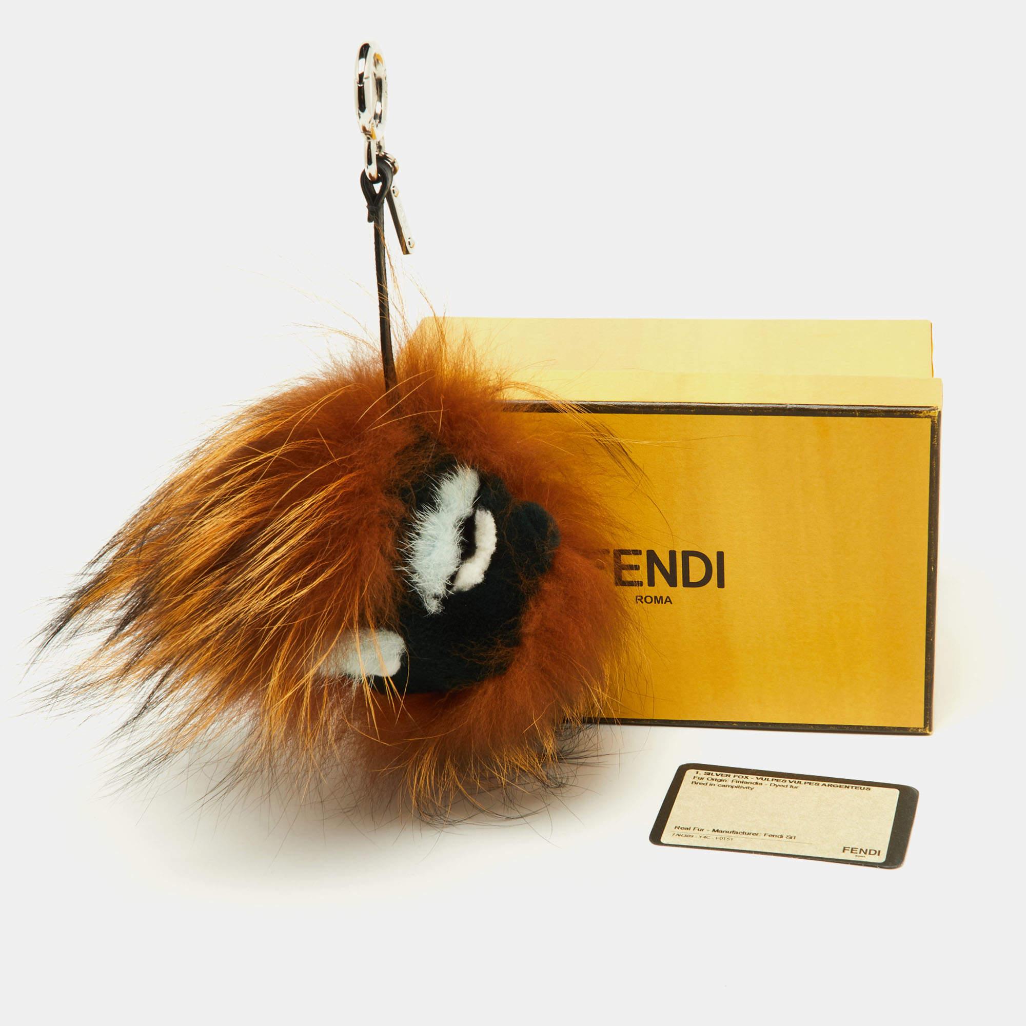 Fendi Multicolor Fox Mink Rabbit Fur Flamingo Kooky Monster Bug Bag Charm For Sale 2