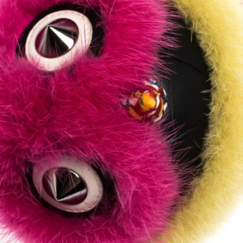 De las mujeres Fendi Multicolor Fur Funky Monster Bug Bag Charm en venta