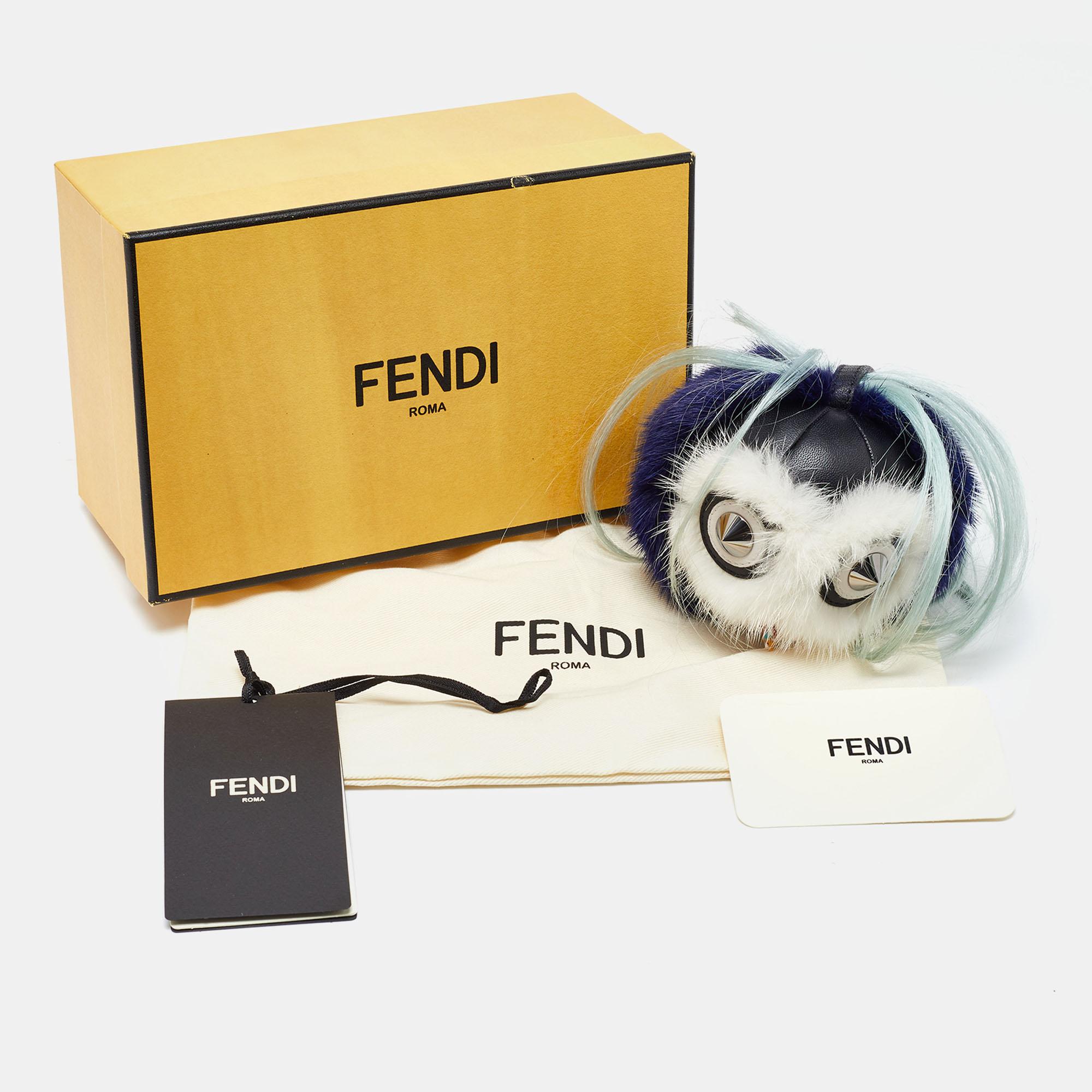 Fendi Multicolor Fur Funky Monster Bug Bag Charm For Sale 2