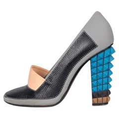Fendi Multicolor Heeled Shoes with Removable Detail - Sz.38