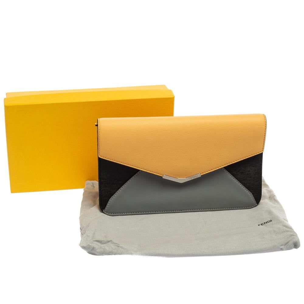Fendi Multicolor Leather 2Jours Envelope Clutch 5