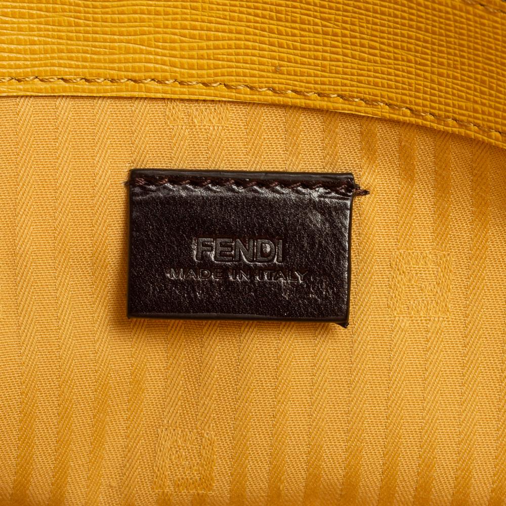 Fendi Multicolor Leather 2Jours Envelope Clutch In Good Condition In Dubai, Al Qouz 2