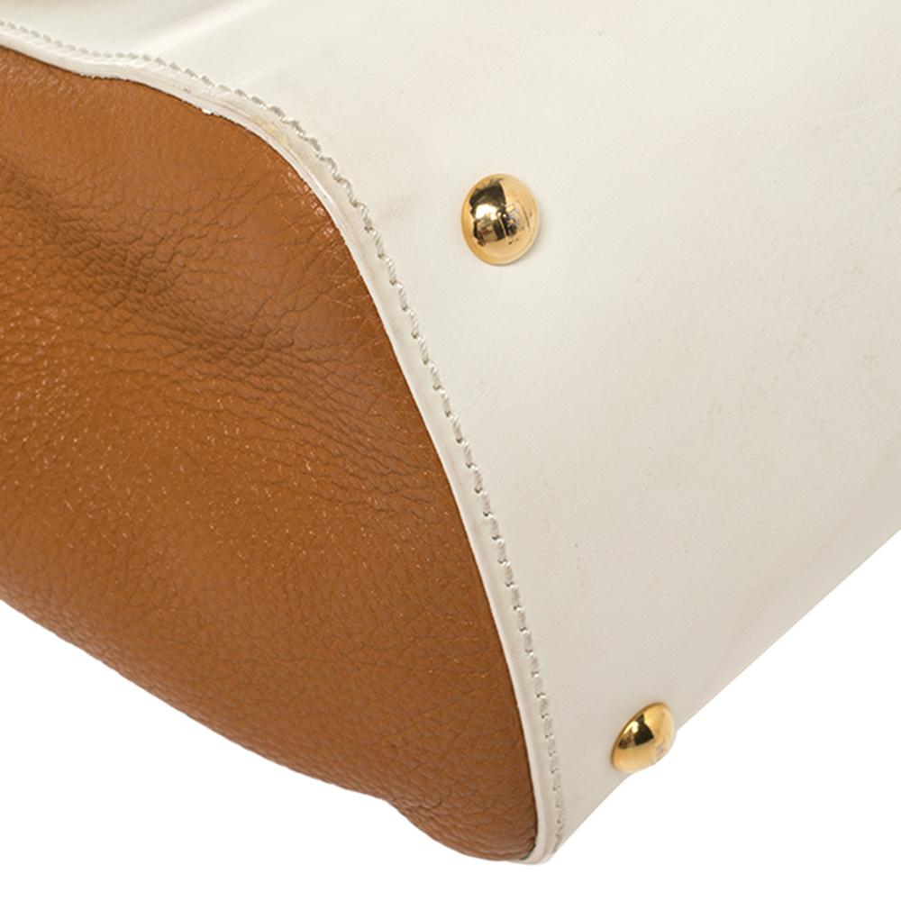 Fendi Multicolor Leather and Croc Leather Silvana Top Handle Bag 5