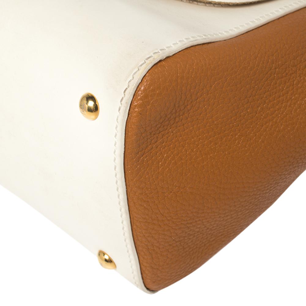 Fendi Multicolor Leather and Croc Leather Silvana Top Handle Bag 4