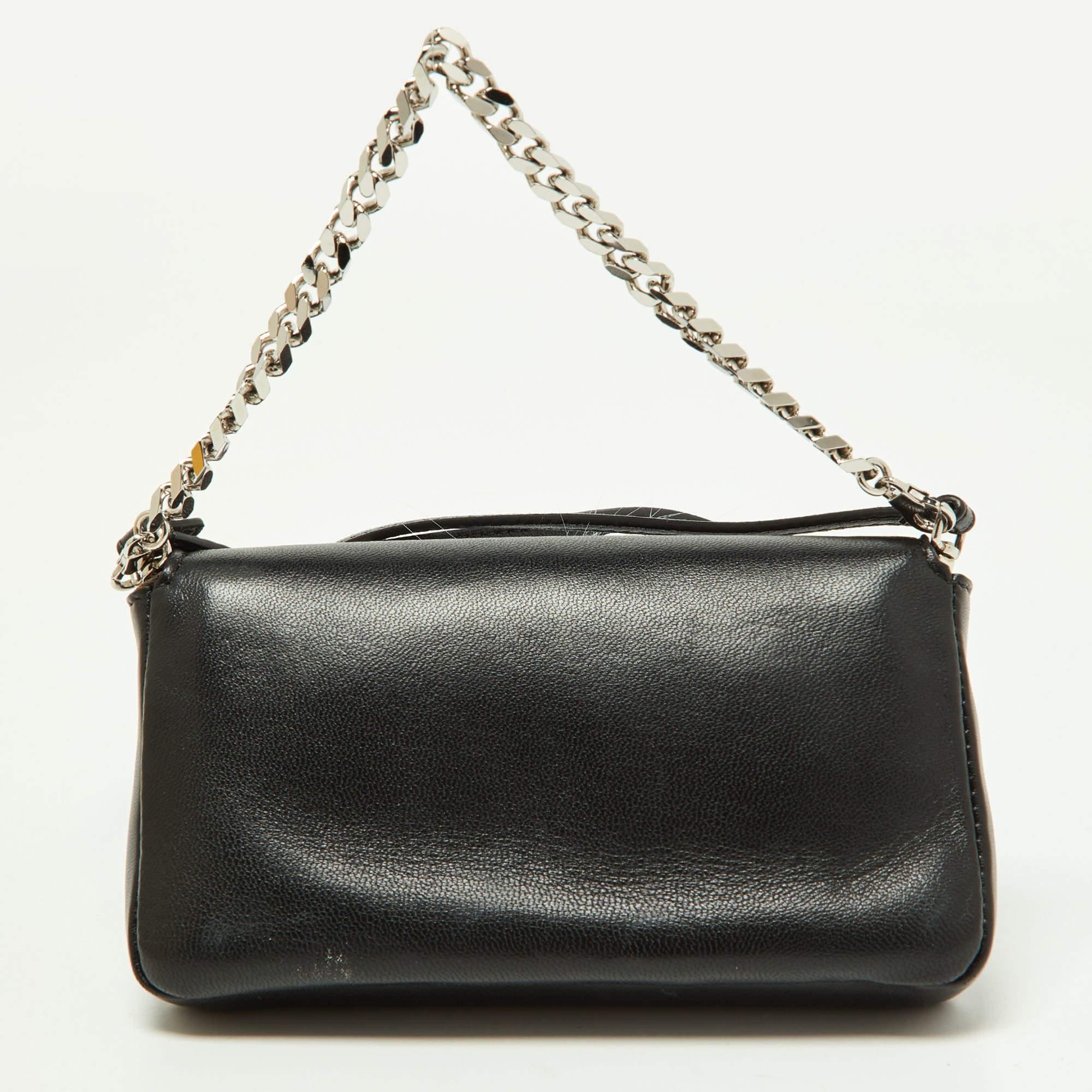 Fendi Multicolor Leather and Fox Fur Micro Buggie Baguette Bag For Sale 6