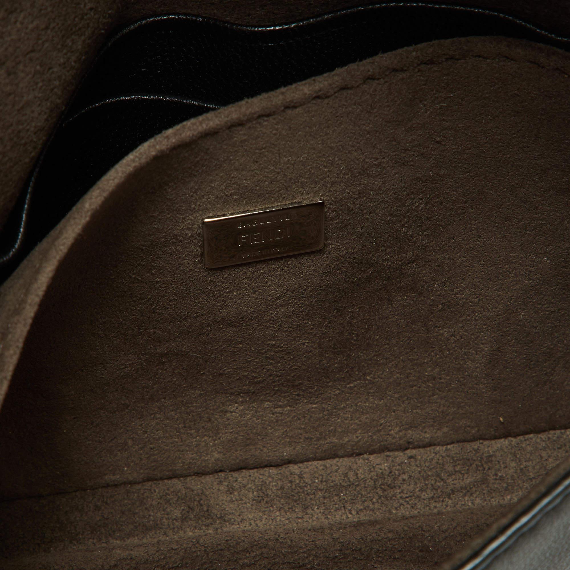 Fendi Multicolor Leather and Fox Fur Micro Buggie Baguette Bag 9