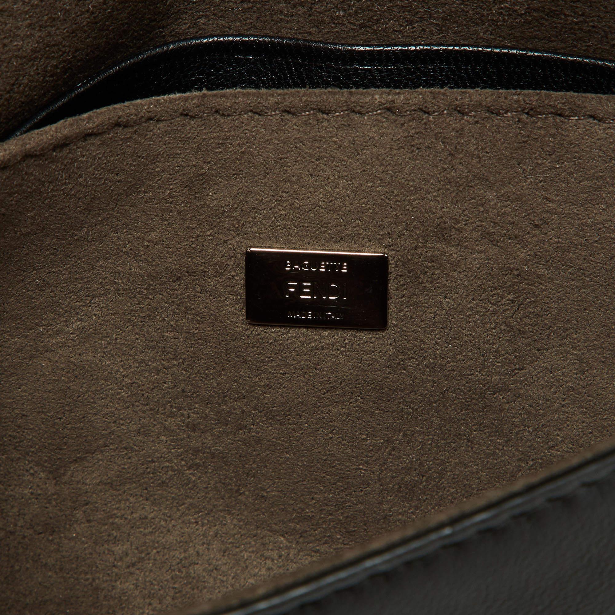 Fendi Multicolor Leather and Fox Fur Micro Buggie Baguette Bag 1
