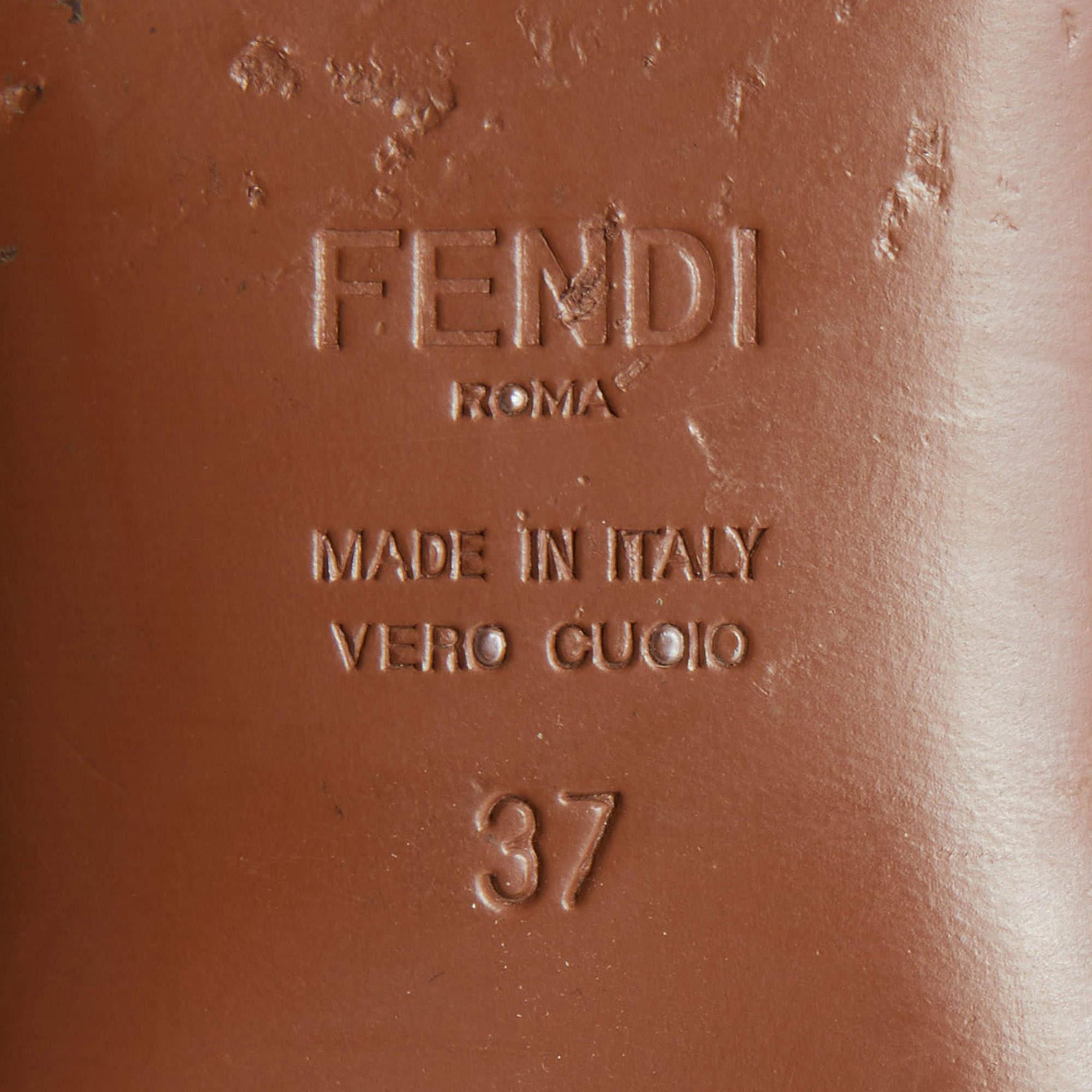 Fendi Multicolor Leather and Mesh Colibri Slingback Sandals Size 37 3