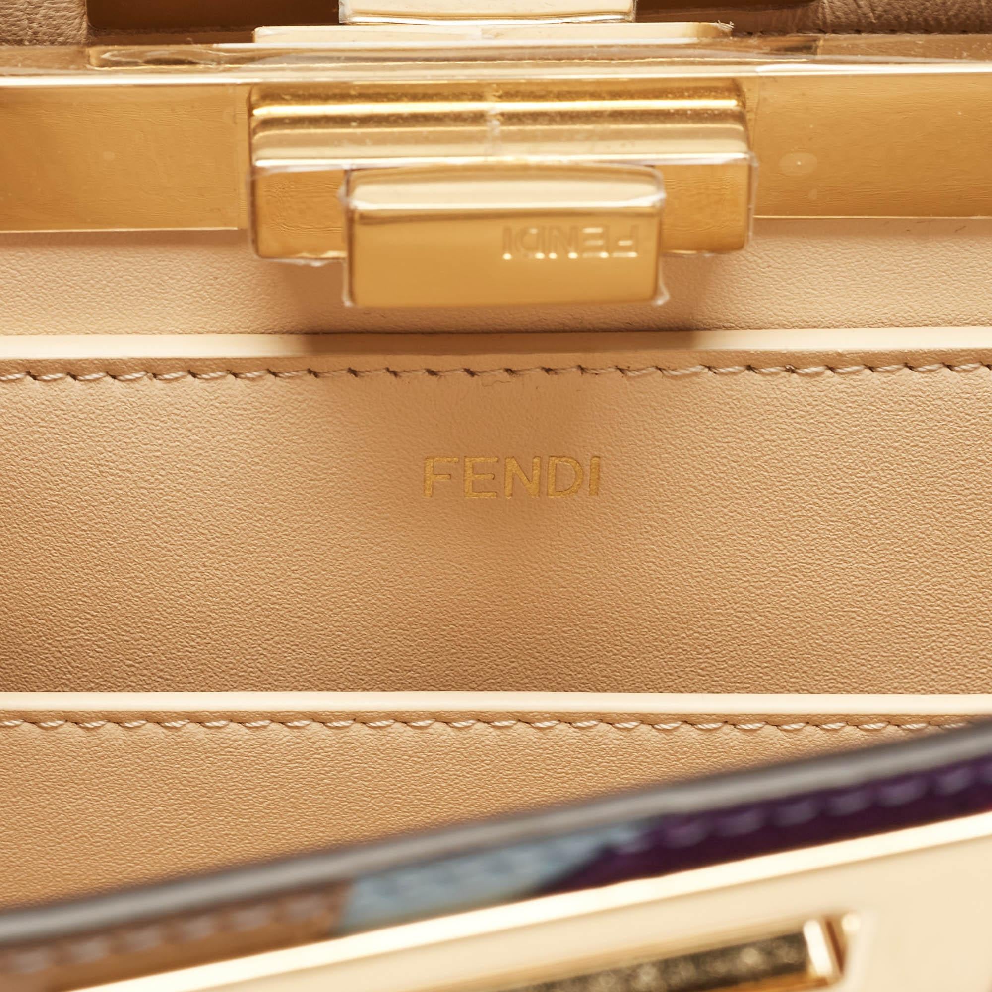 Fendi Multicolor Leather and Suede Medium Girl Inlay ISeeU Top Handle Bag 1