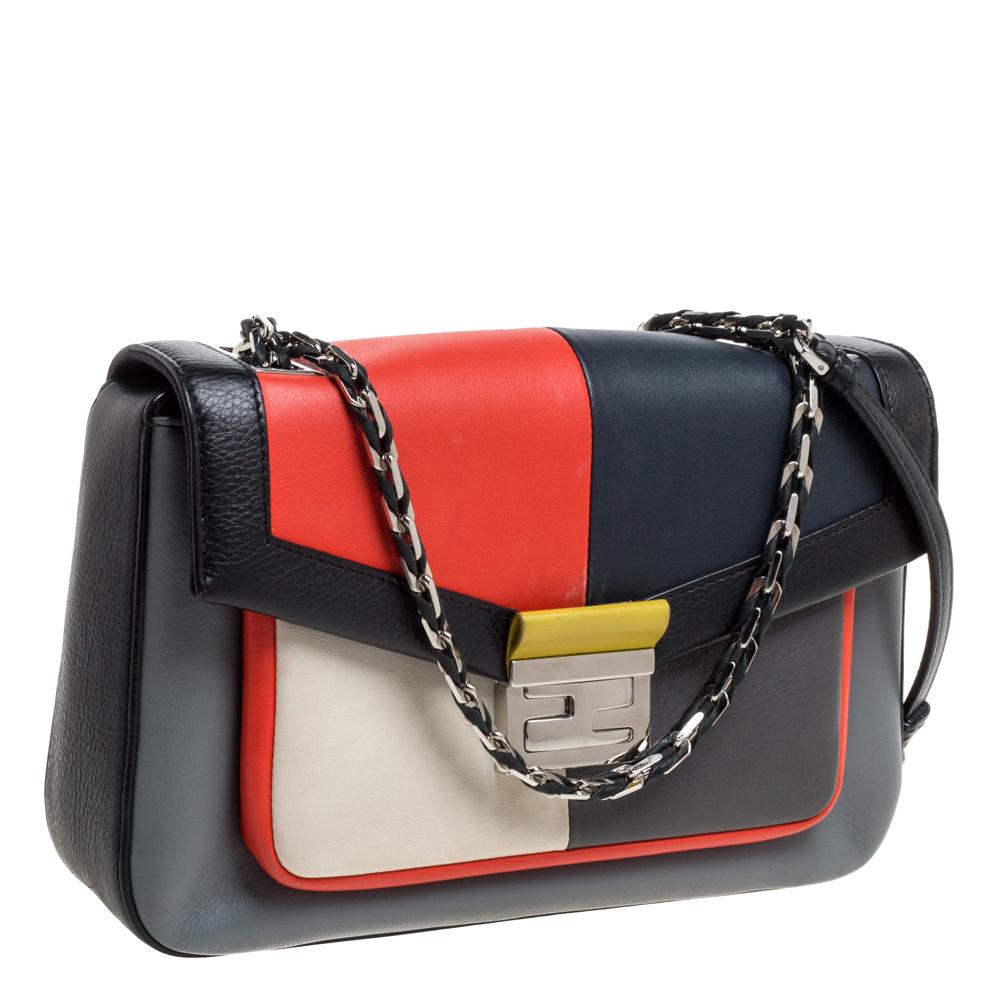 Black Fendi Multicolor Leather Be Baguette Shoulder Bag