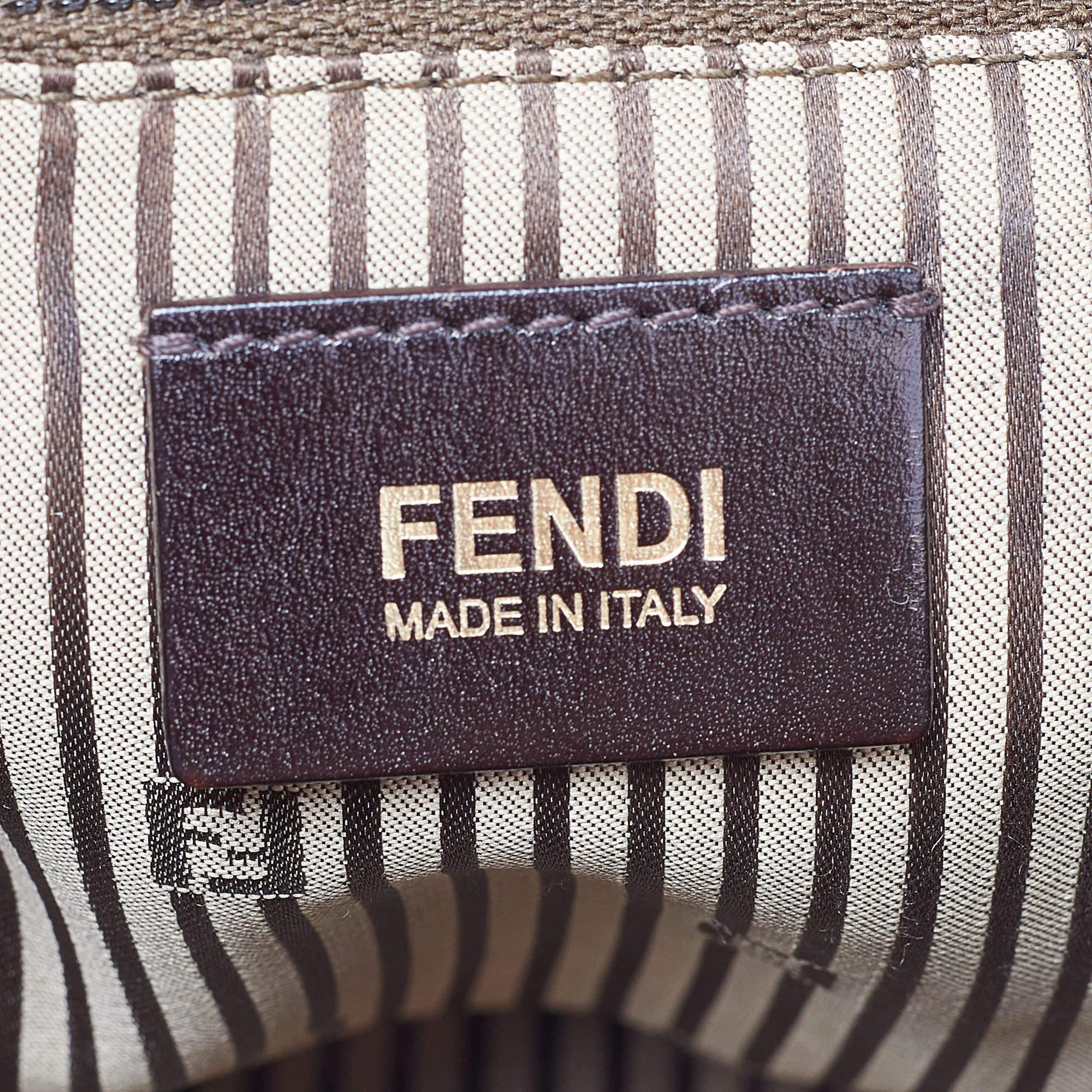Fendi Multicolor Leather, Canvas and Snakeskin Silvana Top Handle Bag 1