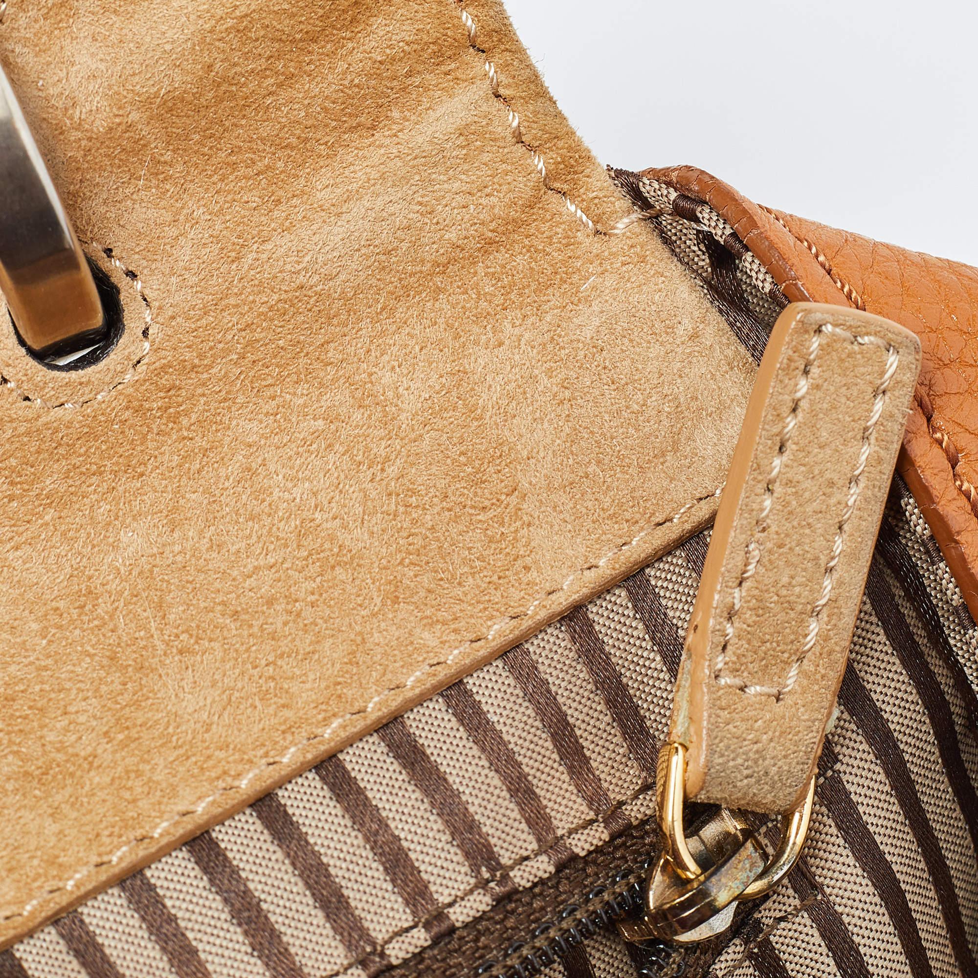 Fendi Multicolor Leather, Canvas and Snakeskin Silvana Top Handle Bag 4