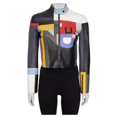 Fendi Multicolor Leather Cropped Jacket - Size 40