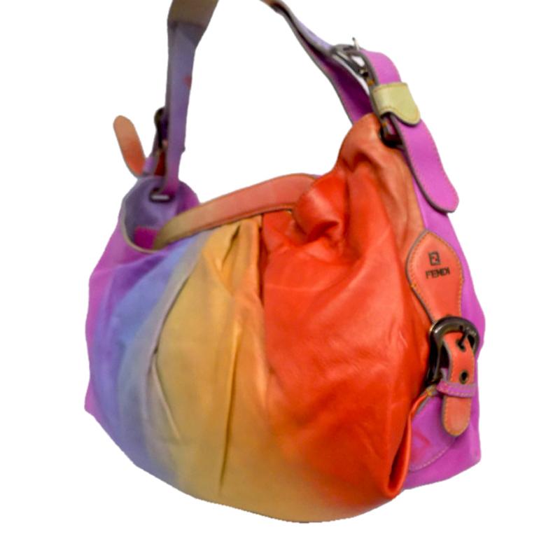 Pink Fendi Multicolor Leather Doctor B Bag