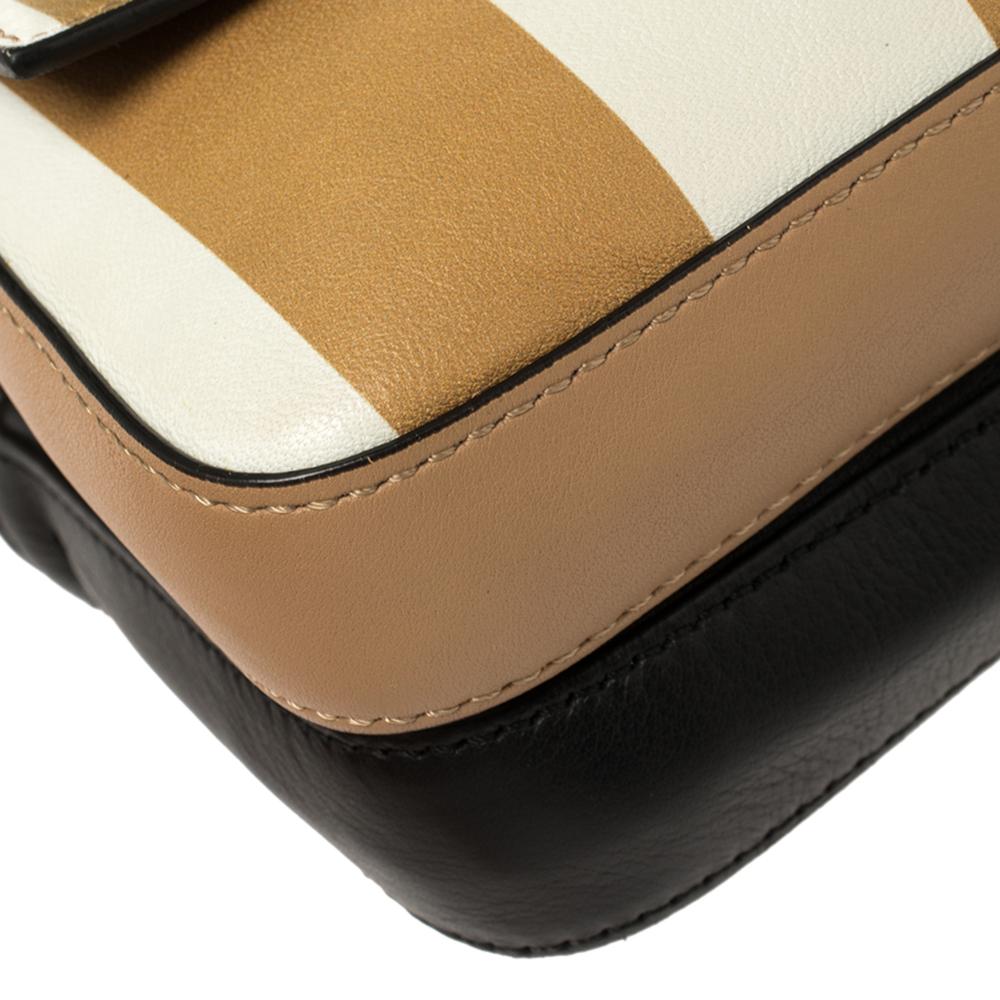Fendi Multicolor Leather Flower Embellished Micro Double Baguette Bag 3