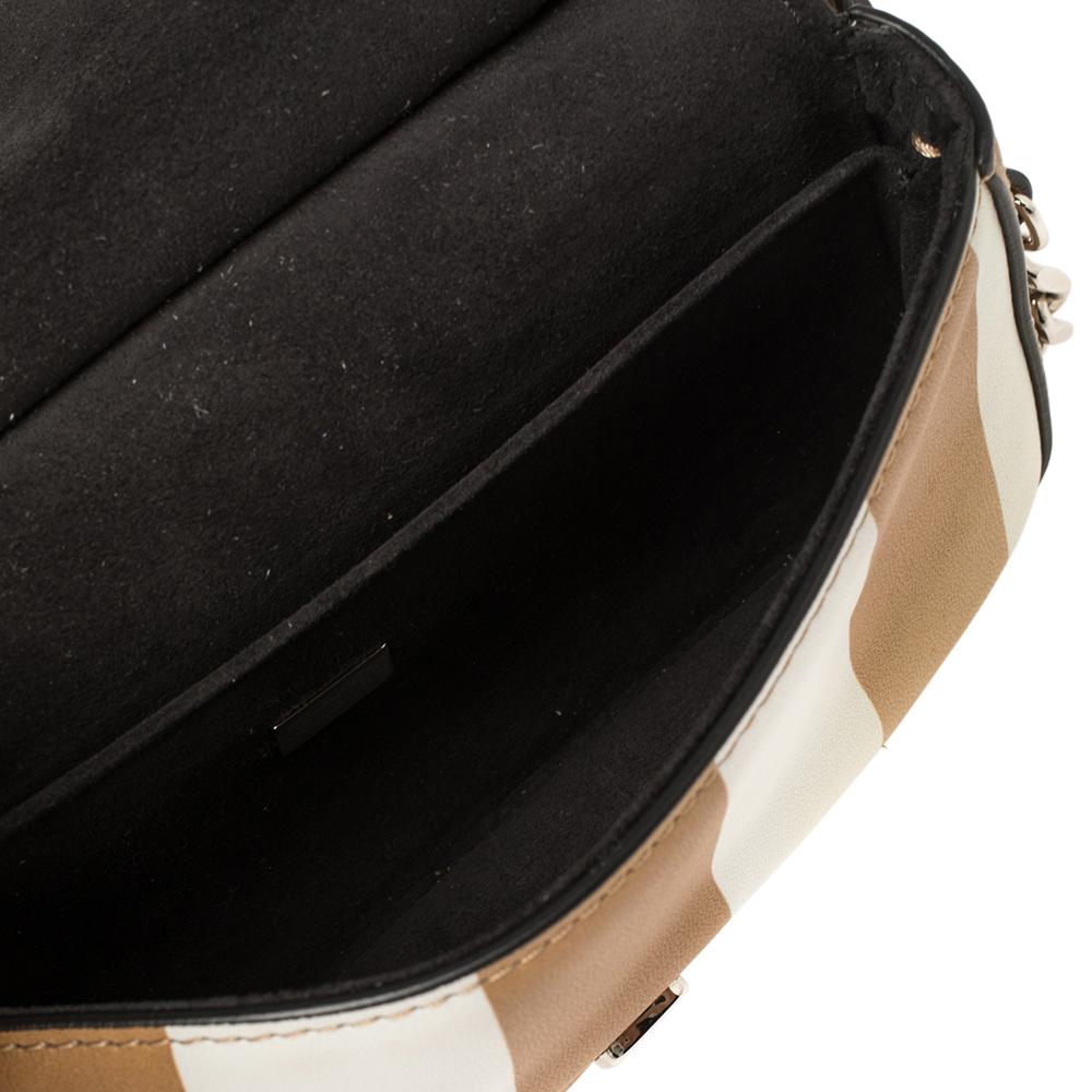 Fendi Multicolor Leather Flower Embellished Micro Double Baguette Bag In Good Condition In Dubai, Al Qouz 2