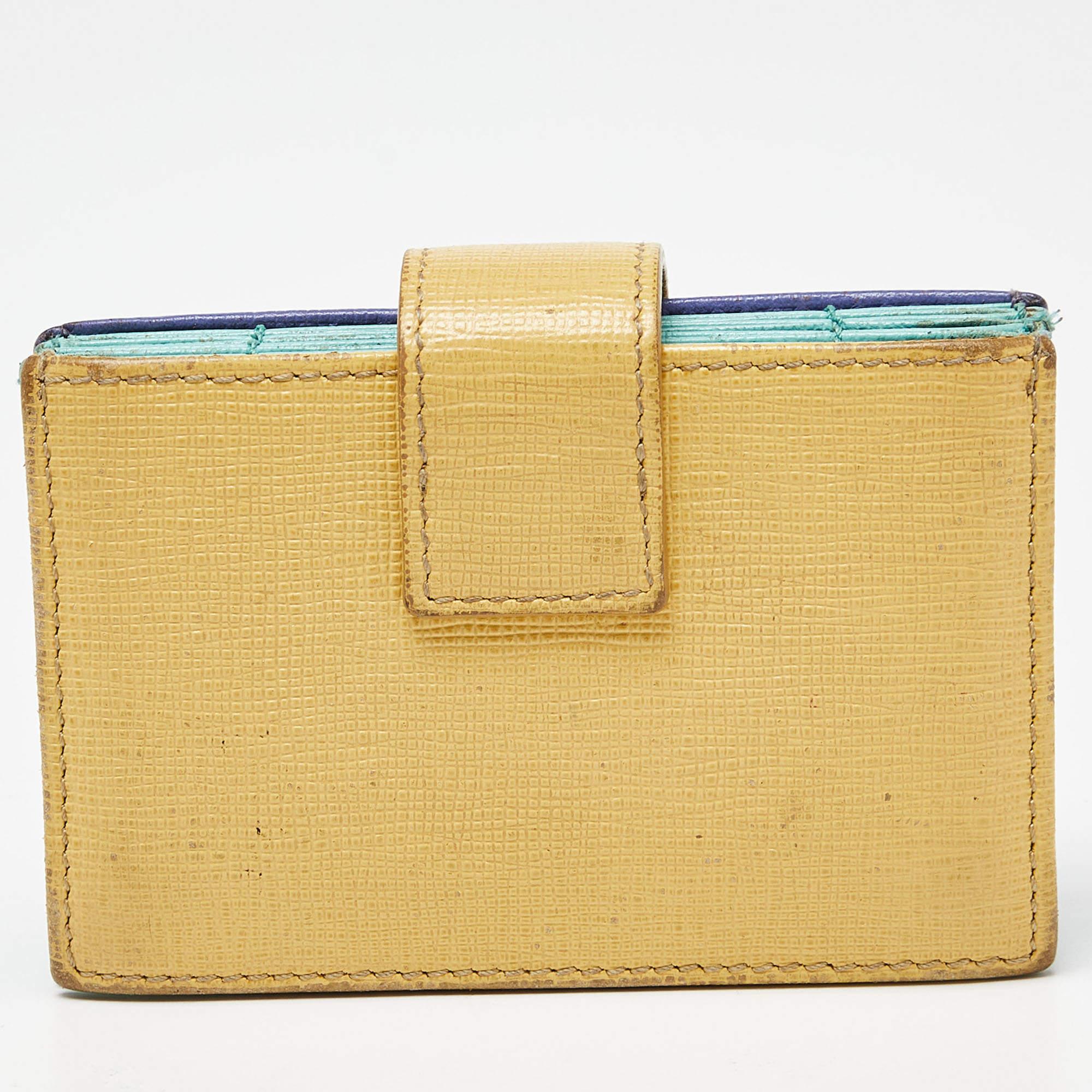 Women's Fendi Multicolor Leather Gusset Card Holder
