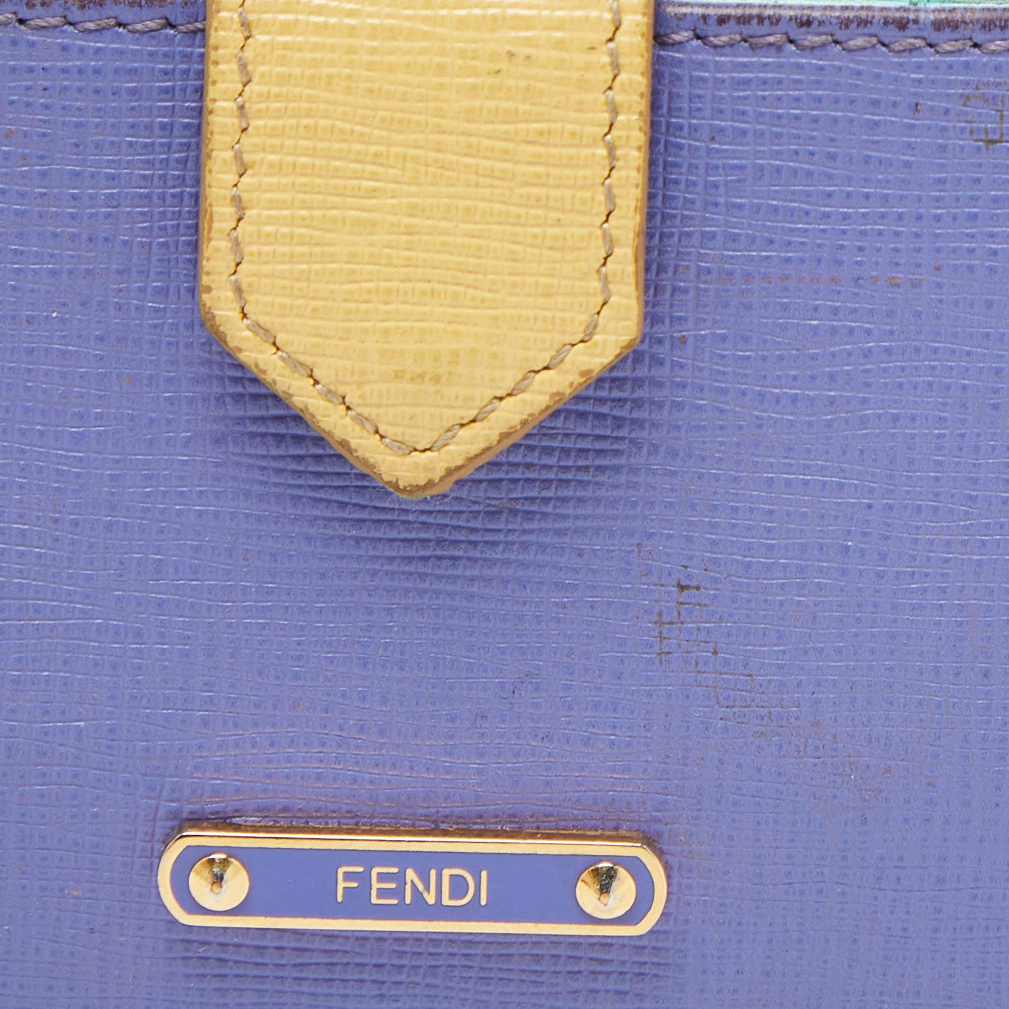 Fendi Multicolor Leather Gusset Card Holder 1