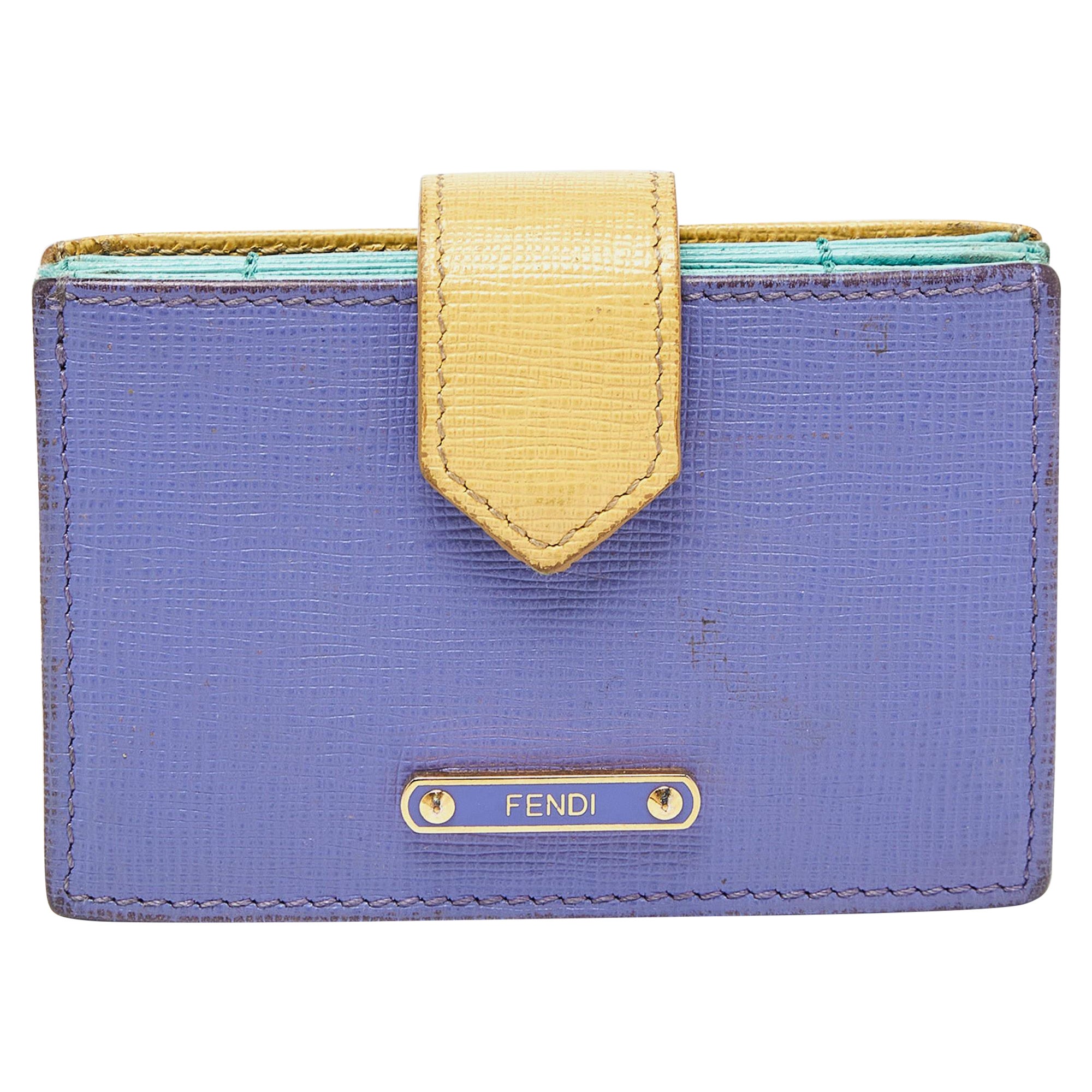 Fendi Multicolor Leather Gusset Card Holder