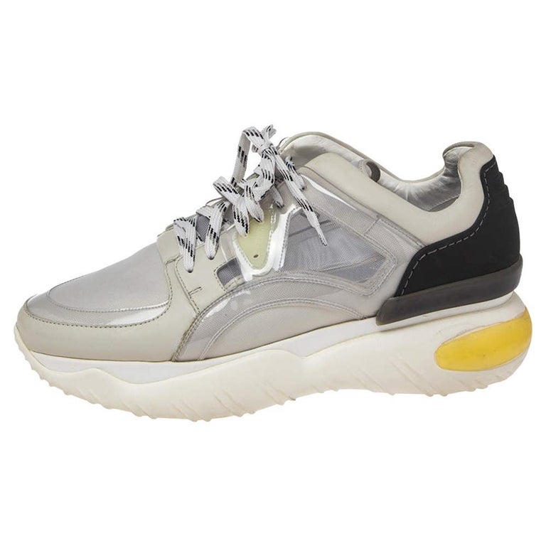 Fendi Multicolor Leather Lace Up Sneakers Size 41 For Sale at 1stDibs