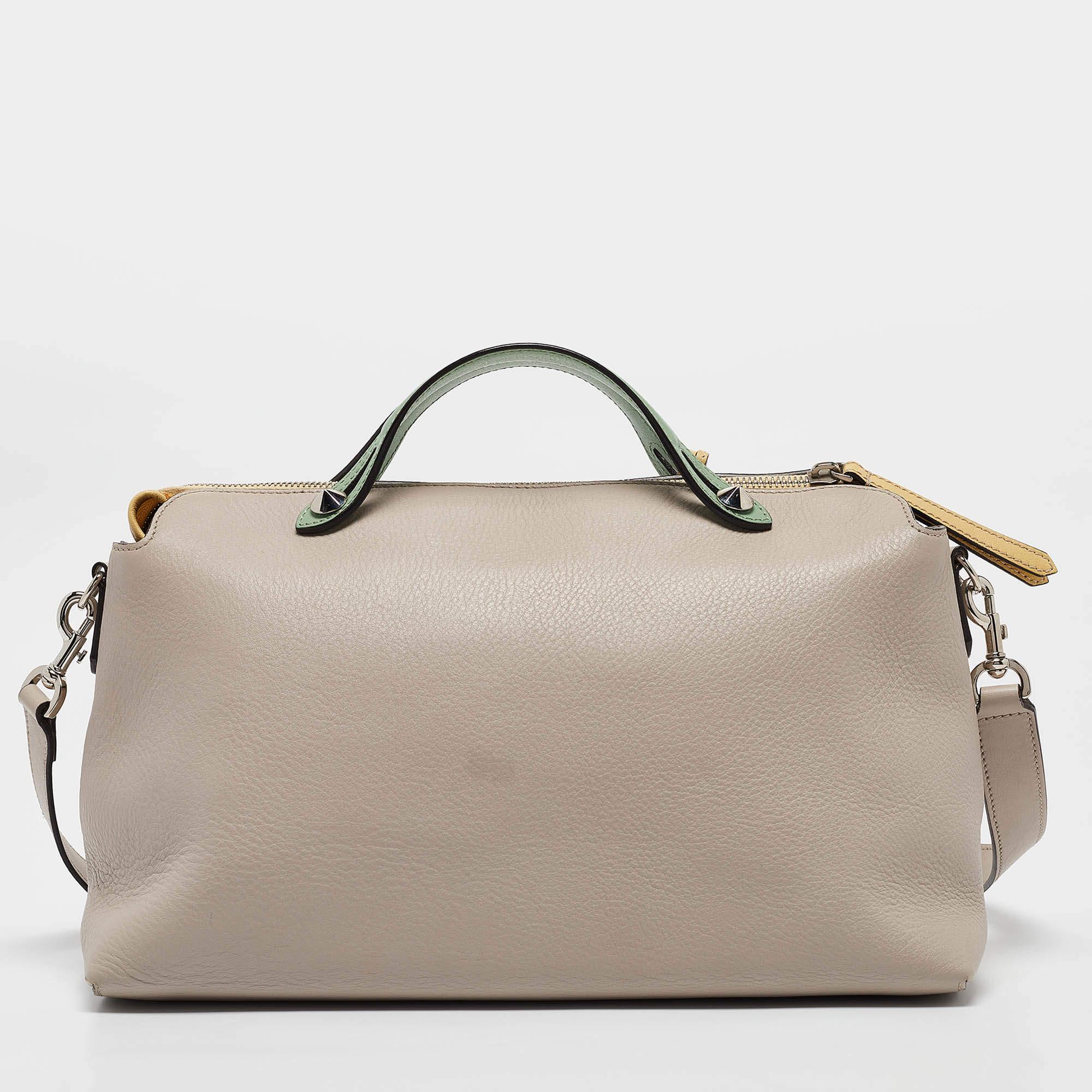 Fendi Multicolor Leather Large By The Way Boston Bag In Good Condition For Sale In Dubai, Al Qouz 2
