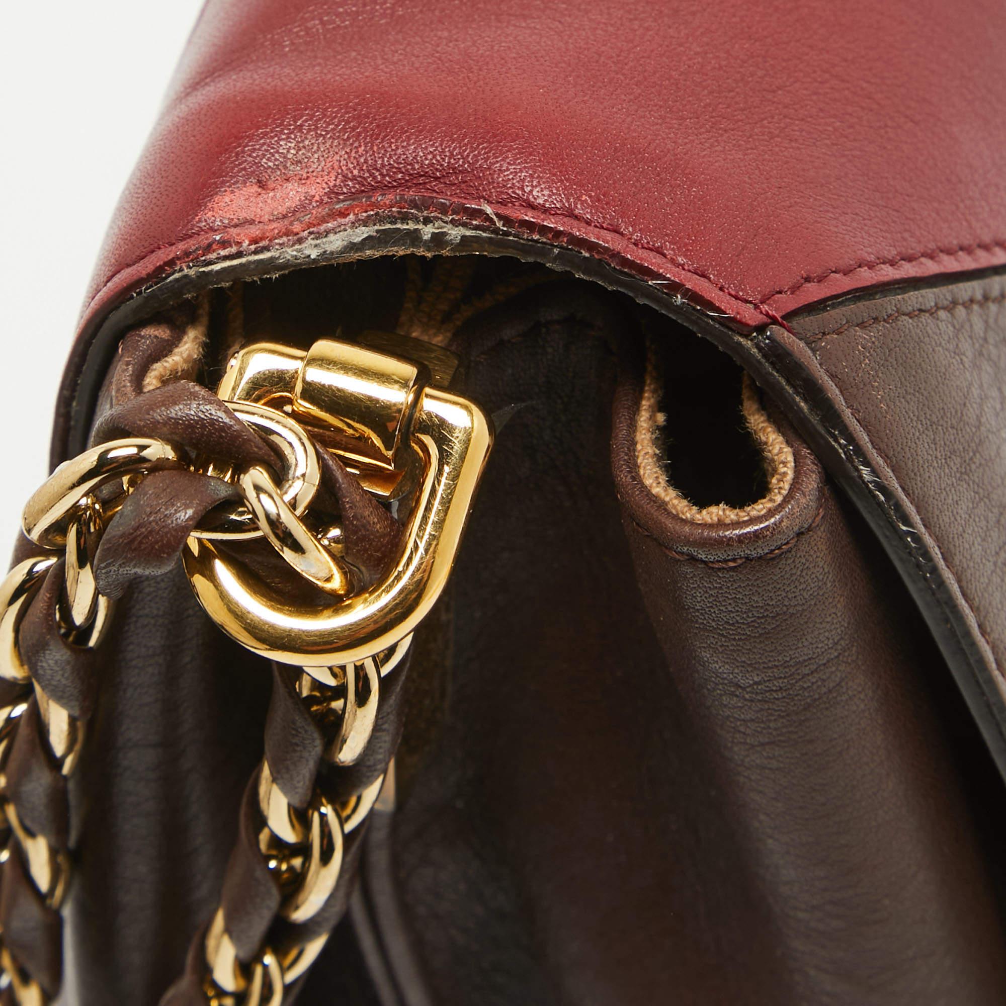 Fendi Multicolor Leather Large Claudia Colorblock Shoulder Bag 2
