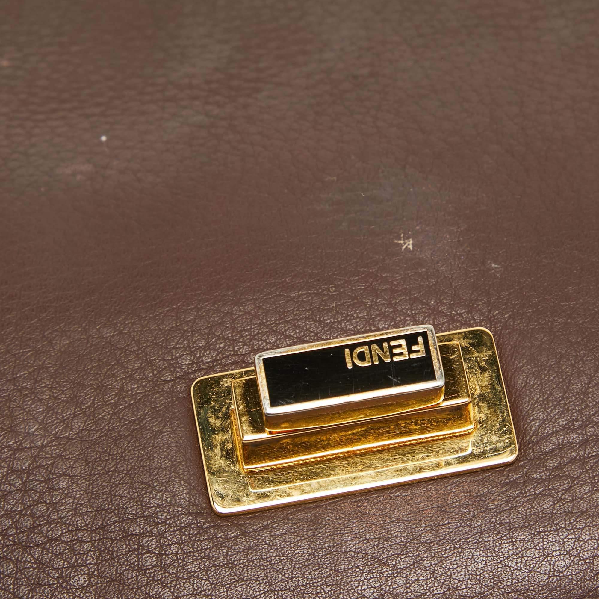 Fendi Multicolor Leather Large Claudia Colorblock Shoulder Bag 3